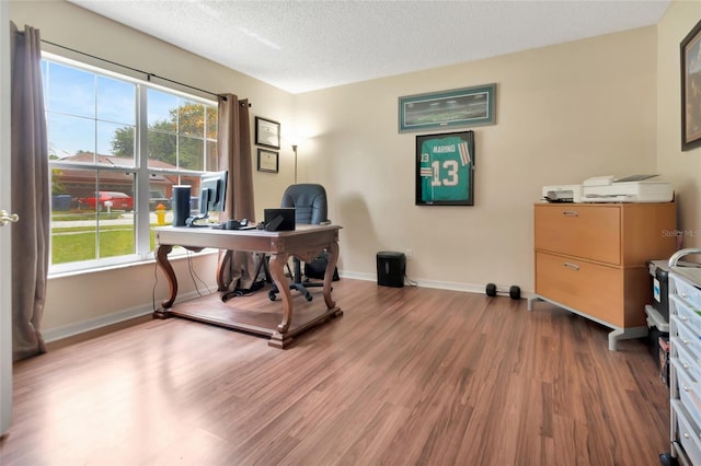 1216 Cheshire St, Groveland, FL 34736 - office with wood finished floors and a textured ceiling