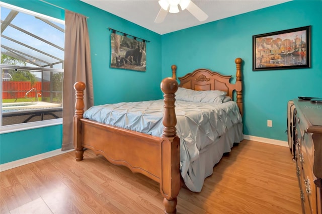 1216 Cheshire St, Groveland, FL 34736 - bedroom with wood finished floors and ceiling fan