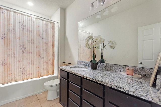 120 Citrus Isle St, Davenport, FL 33837 - bathroom featuring double vanity, tile patterned flooring, and shower / tub combo with curtain