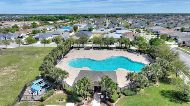120 Citrus Isle St, Davenport, FL 33837 - aerial perspective of suburban area featuring a pool area