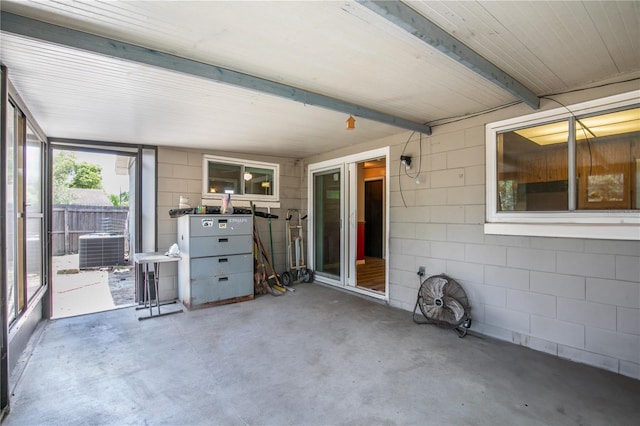 461 Kee St, Apopka, FL 32712 - unfurnished sunroom with beamed ceiling