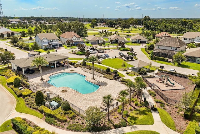 2163 White Feather Loop, Oakland, FL 34787 - aerial perspective of suburban area with a pool area
