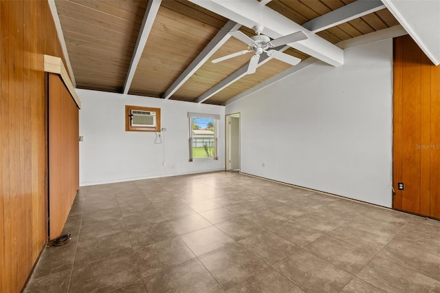 138 W 52nd St, Hialeah, FL 33012 - empty room featuring a wall unit AC, a ceiling fan, and wood ceiling