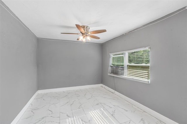 11326 Yellowwood Ln, Port Richey, FL 34668 - unfurnished room featuring a ceiling fan and marble look tile flooring
