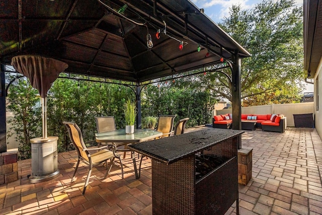 30300 Hackney Loop, Mount Dora, FL 32757 - view of patio / terrace with an outdoor hangout area, outdoor dining space, and a gazebo