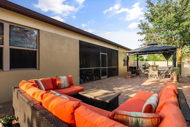 30300 Hackney Loop, Mount Dora, FL 32757 - view of patio with an outdoor hangout area, a gazebo, and outdoor dining area