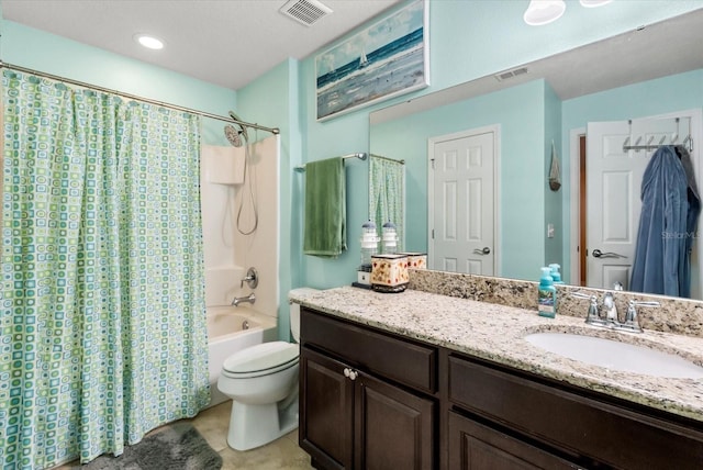 30300 Hackney Loop, Mount Dora, FL 32757 - bathroom featuring vanity, shower / bath combo with shower curtain, and tile patterned flooring