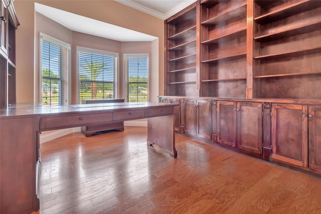 18139 Great Blue Heron Dr, Groveland, FL 34736 - unfurnished office featuring crown molding and light wood finished floors