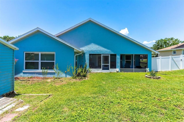 1412 Cove Pl, Tavares, FL 32778 - rear view of property featuring a sunroom