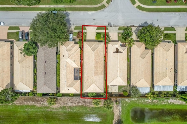 9015 Saint Andrews Way, Mount Dora, FL 32757 - aerial perspective of suburban area featuring property parcel outlined