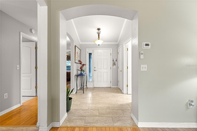 89 Palermo Pl, The Villages, FL 32159 - foyer featuring arched walkways and ornamental molding