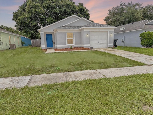 7047 Hickory Branch Cir, Orlando, FL 32818 - single story home featuring driveway, a garage, stucco siding, and roof with shingles