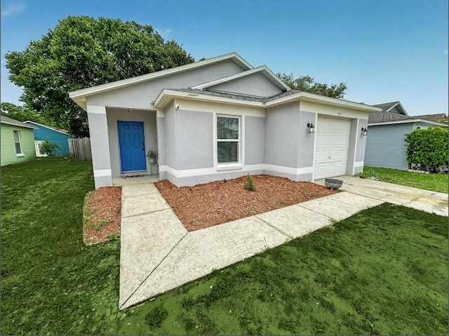 7047 Hickory Branch Cir, Orlando, FL 32818 - ranch-style house with a garage, stucco siding, and concrete driveway