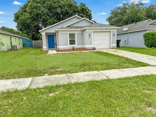 7047 Hickory Branch Cir, Orlando, FL 32818 - ranch-style house with driveway, an attached garage, and stucco siding