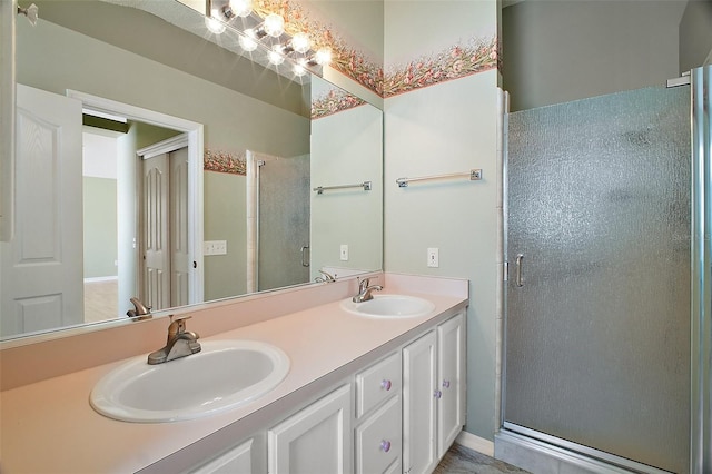 182 Palermo Pl, Lady Lake, FL 32159 - bathroom featuring a stall shower and double vanity