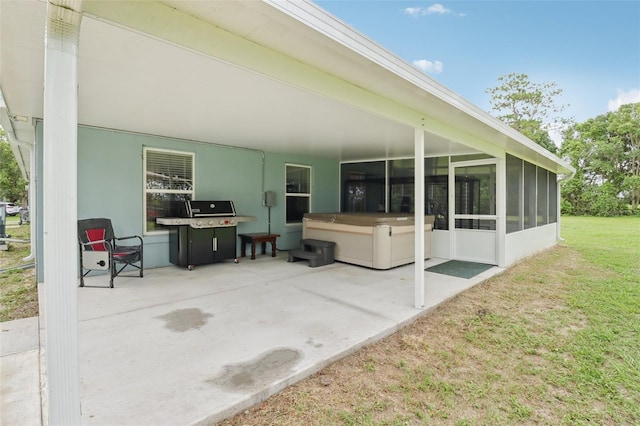 40535 Louise Rd, Umatilla, FL 32784 - view of patio featuring a sunroom and grilling area