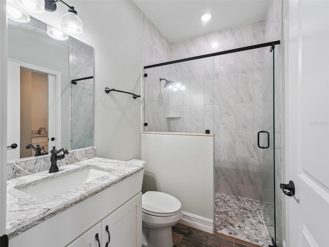 8567 Crk 635, Bushnell, FL 33513 - bathroom with a stall shower, vanity, and recessed lighting