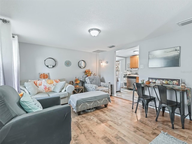 709 S Dixie Ave, Fruitland Park, FL 34731 - living area with light wood-style flooring and a textured ceiling