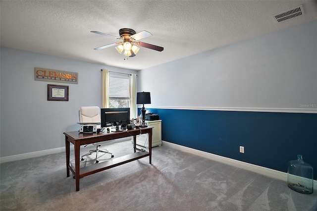 30230 Tokara Ter, Mount Dora, FL 32757 - carpeted office featuring a ceiling fan and a textured ceiling