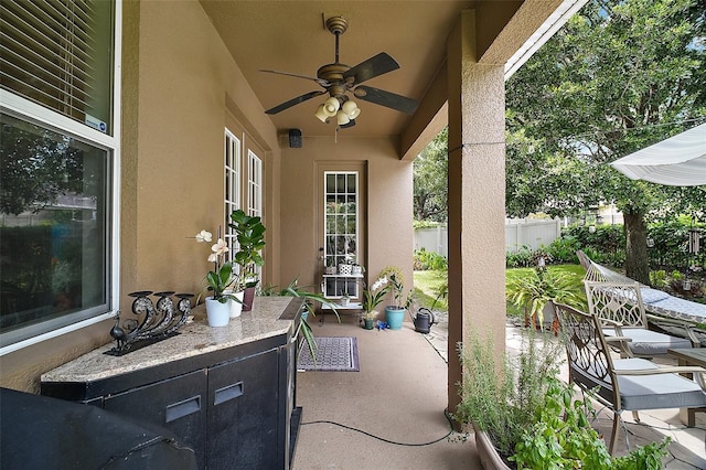 30230 Tokara Ter, Mount Dora, FL 32757 - view of patio with ceiling fan