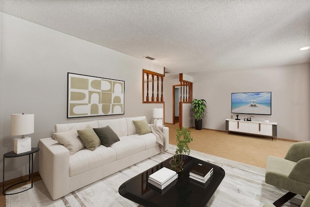5268 Pinto Way, Orlando, FL 32810 - living room featuring a textured ceiling