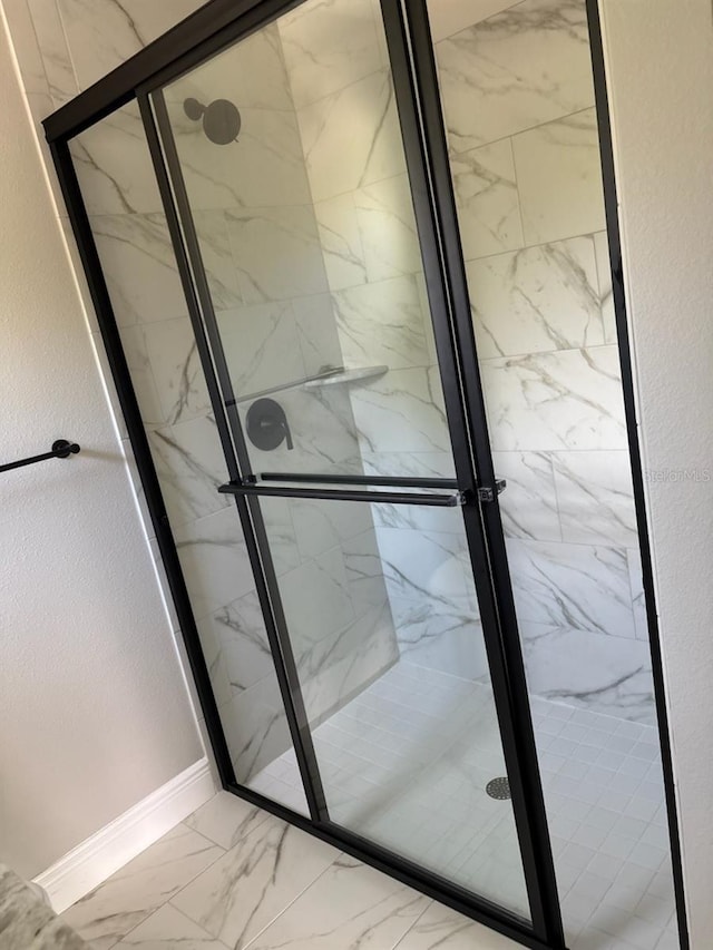 6805 N Sandborn Loop, Citrus Springs, FL 34433 - bathroom featuring marble finish floors and a marble finish shower