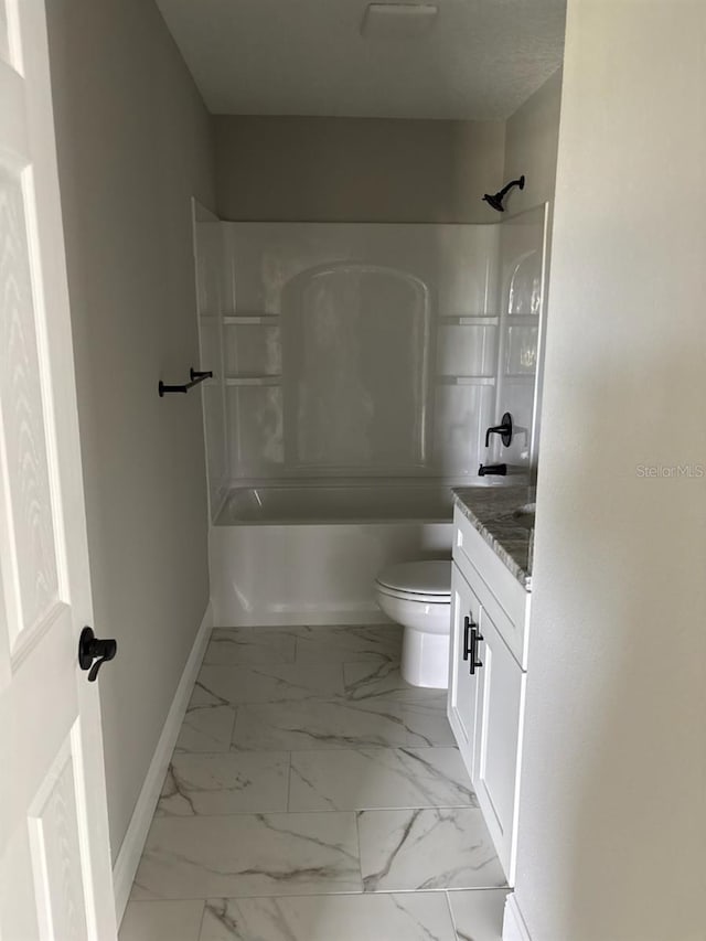 6805 N Sandborn Loop, Citrus Springs, FL 34433 - full bath with marble look tile flooring, vanity, and washtub / shower combination