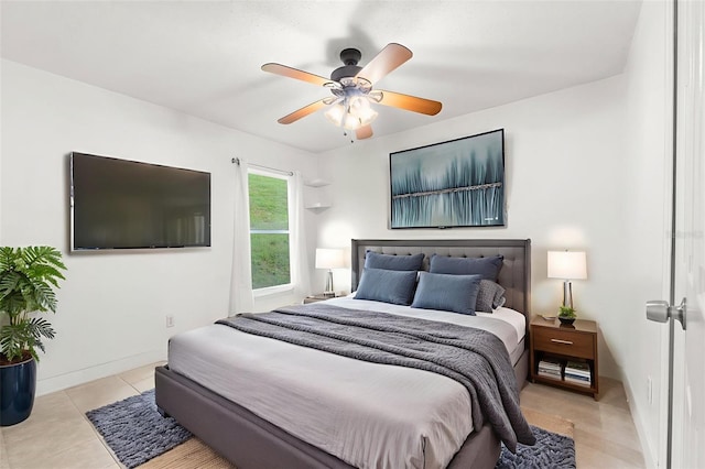 1532 Nightfall Dr, Clermont, FL 34711 - bedroom with a ceiling fan and light tile patterned floors