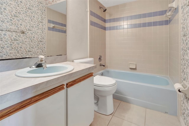 9835 Lakeshore Dr, Clermont, FL 34711 - bathroom featuring tile patterned flooring, shower / washtub combination, and vanity