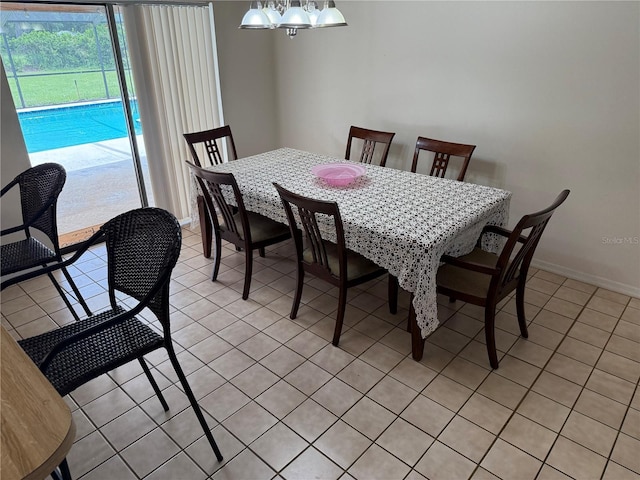2747 County Road 615, Bushnell, FL 33513 - dining area featuring light tile patterned floors and a chandelier
