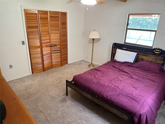 2747 County Road 615, Bushnell, FL 33513 - carpeted bedroom featuring a closet and ceiling fan