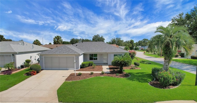 17707 SE 92nd Grantham Ter, The Villages, FL 32162 - ranch-style home with a garage, concrete driveway, and a front yard
