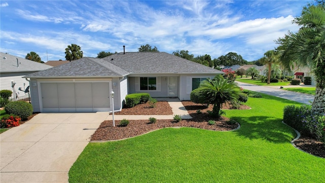 17707 SE 92nd Grantham Ter, The Villages, FL 32162 - single story home with a garage, driveway, a front lawn, and roof with shingles