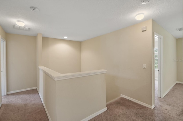 2215 Natoma Blvd, Mount Dora, FL 32757 - hall featuring an upstairs landing, carpet floors, and a textured ceiling