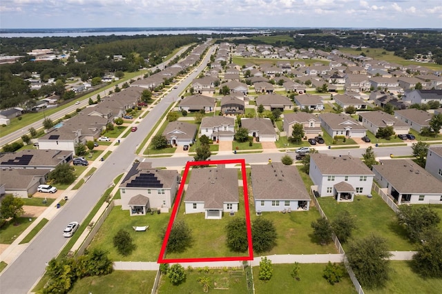 1504 Finchburg St, Minneola, FL 34715 - aerial perspective of suburban area with property parcel outlined