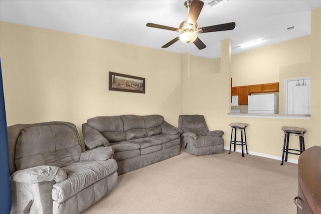 637 Harbor Villa Ct, Clermont, FL 34711 - living room featuring light colored carpet and ceiling fan