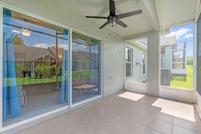 637 Harbor Villa Ct, Clermont, FL 34711 - unfurnished sunroom featuring ceiling fan