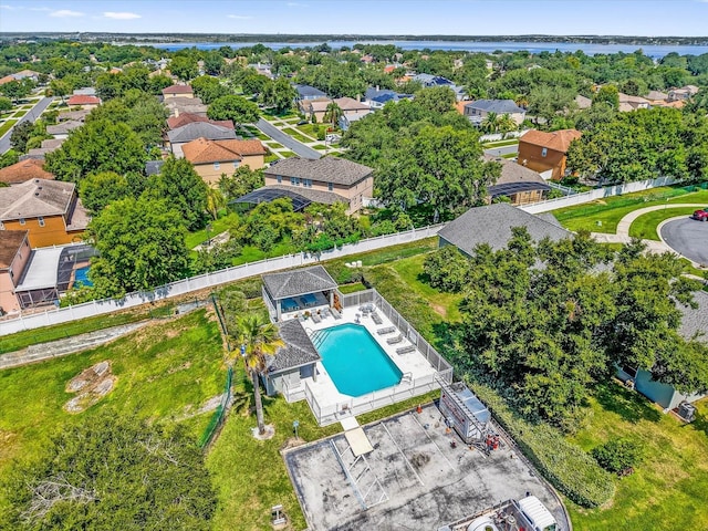 637 Harbor Villa Ct, Clermont, FL 34711 - aerial perspective of suburban area featuring a pool and a large body of water