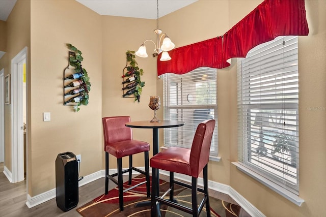 406 Benjamin Ct, Fruitland Park, FL 34731 - dining area featuring wood finished floors and a chandelier