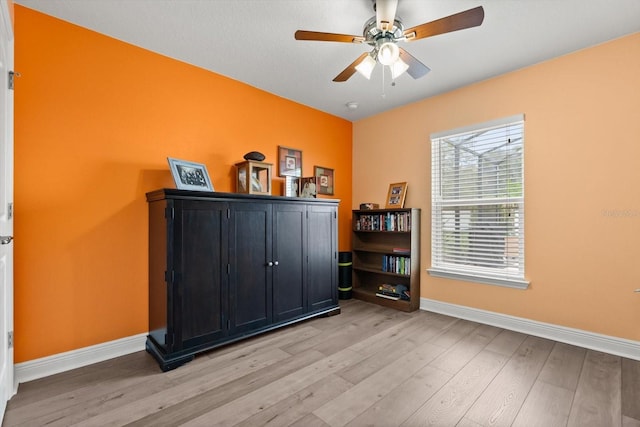 406 Benjamin Ct, Fruitland Park, FL 34731 - interior space featuring light wood finished floors and a ceiling fan