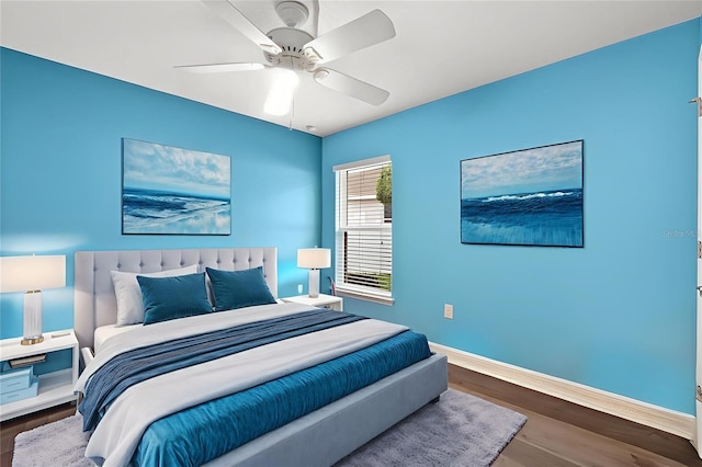 406 Benjamin Ct, Fruitland Park, FL 34731 - bedroom featuring wood finished floors and a ceiling fan