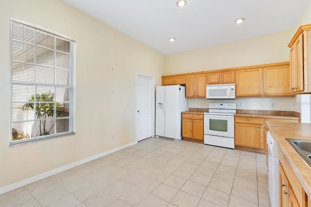 12205 SE 173rd Pl, Summerfield, FL 34491 - kitchen featuring white appliances, light countertops, and recessed lighting