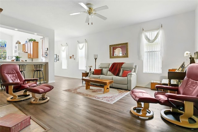 5135 Indian Ocean Loop, Tavares, FL 32778 - living room featuring ceiling fan and wood finished floors