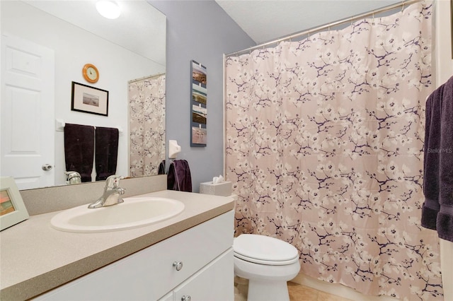 5135 Indian Ocean Loop, Tavares, FL 32778 - bathroom featuring vanity, tile patterned floors, and a shower with shower curtain