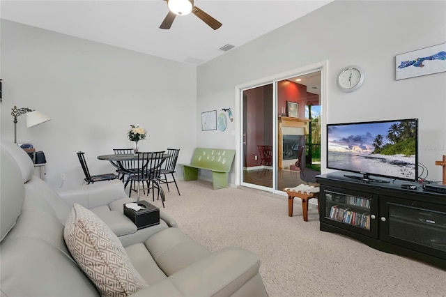 5135 Indian Ocean Loop, Tavares, FL 32778 - carpeted living area with a ceiling fan