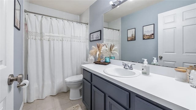 11746 Oswalt Rd, Clermont, FL 34711 - full bathroom featuring vanity, tile patterned flooring, and a shower with shower curtain