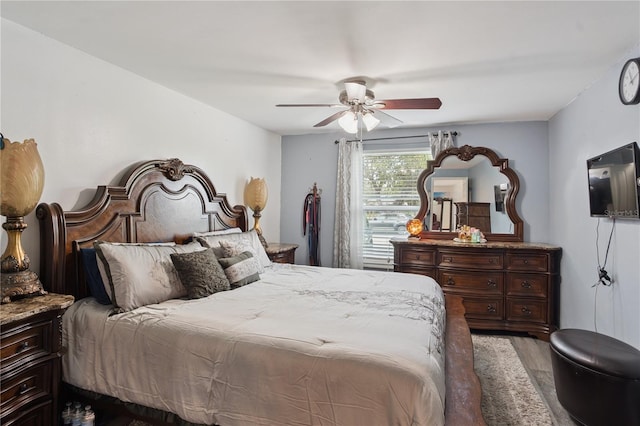 1244 Grandview Cir, Royal Palm Beach, FL 33411 - bedroom featuring wood finished floors and ceiling fan