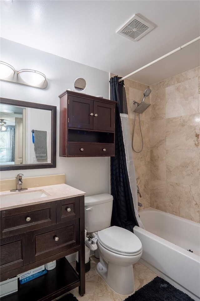 1244 Grandview Cir, Royal Palm Beach, FL 33411 - full bathroom featuring shower / bathtub combination with curtain, vanity, and tile patterned flooring