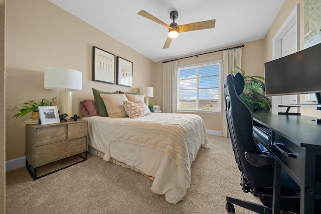 3916 Southern Vista Loop, Saint Cloud, FL 34772 - bedroom featuring light carpet, a desk, and a ceiling fan