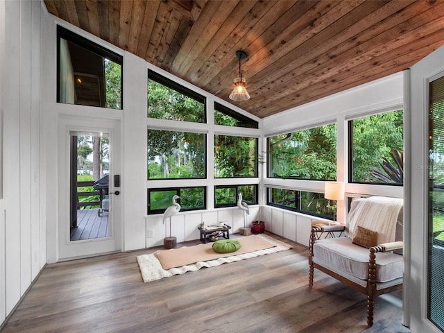 1978 Brantley Cir, Clermont, FL 34711 - sunroom / solarium featuring lofted ceiling, wooden ceiling, and wood finished floors